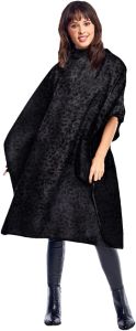 Betty Dain Black Jaguar Bleach-proof All Purpose Styling Cape Material Defends Against Bleach Stains Color Proof Chemical Proof Waterproof Lightweight Embossed Nylon Black
