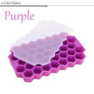 37 Cell Honeycomb Ice Cube Tray With Cover Ice Maker Tray Ice Ball Maker 冰格 Acuan Ais Batu - KW22