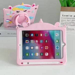 FCCute IPad Air 5 4 3 2 1 Case with Pen Slot for Kids Cartoon IPad 10th 9th 8th 7th6th 5th 4th Gen Cover Shockproof Silicone Ipad 10.2 10.9 Pro 9.7 10.5 11 Inch Case with Pencil Holder