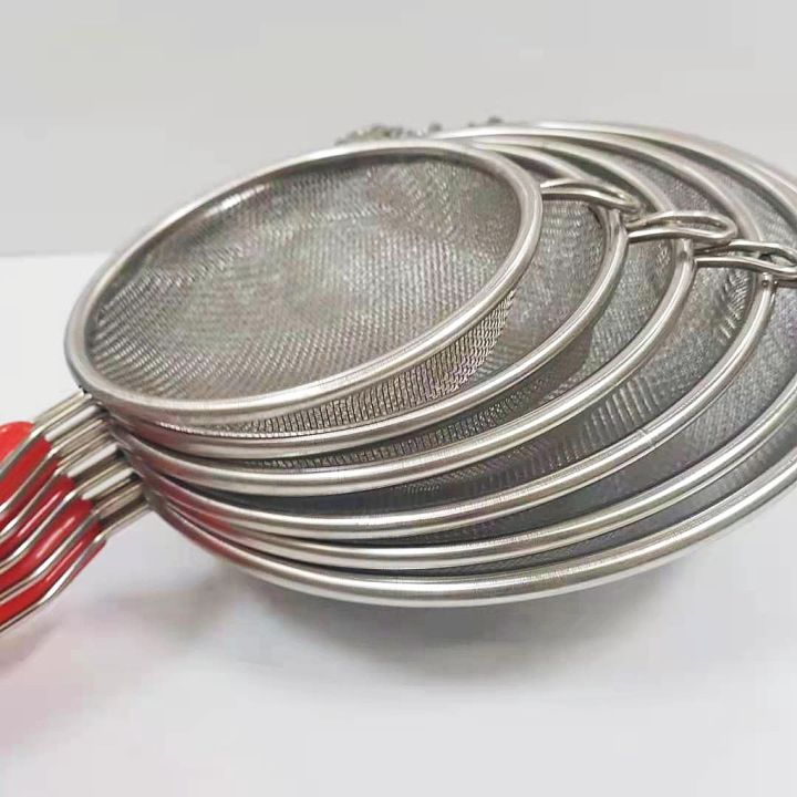 555 STAINLESS STEEL STRAINER With PLASTIC HANDLE & HOOK FOOD STRAINER ...