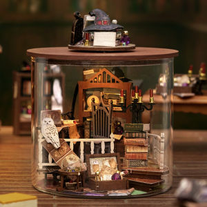 DIY Miniature Dream Bottle Series  House Scene Model Magic Houese with Light/cover