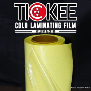 KGS TICKEE Cold Laminating Film with Yellow Backing – Matte or Glossy Finish | 164 ft x 4.2 ft Roll | Ideal for Sticker and Sintraboard Protection