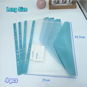 Long Loose Leaf Bag 11 Holes File Bag Transparent File Organizer Binder Pouch for 2/3/4 Ring Binder