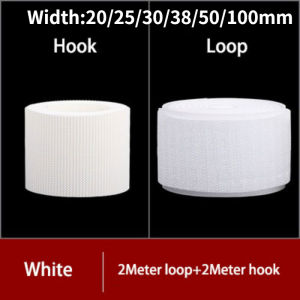 2 Meters/Pair Sew on Hook and Loop No Glue Fastening Tape 20/25/30/38/50/100mm Nylon Fabric Non-Adhesive Tape for DIY Craft Sewing Accessories