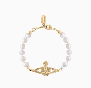 Empress Dowager Pearl Bracelet High Version Saturn Pearl Full Diamond European and American Light Luxury Niche Design High-end Feel