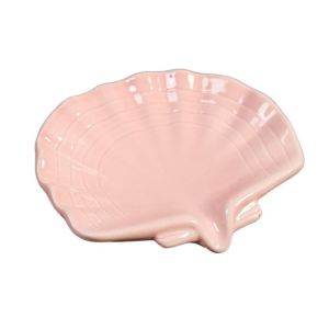 TRASTO Ceramic Shell Conch Soap Box Soap Dish Self Draining Drain Rack Bathroom Accessories Soap Organizer Soap Drying Rack Bathroom