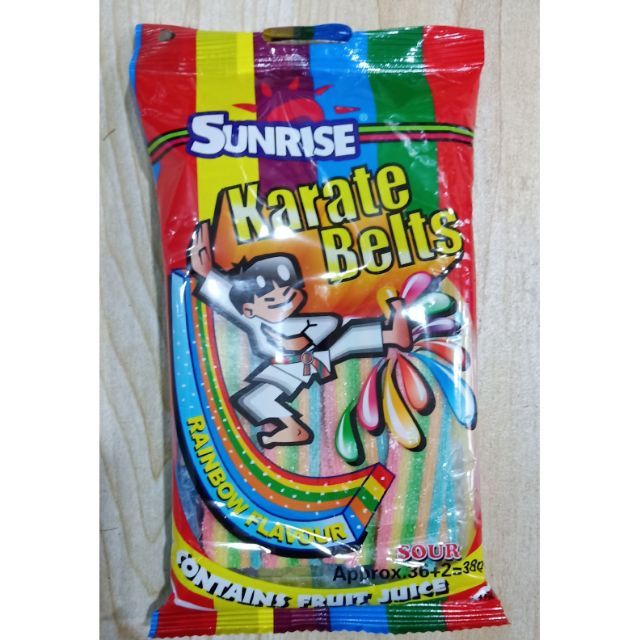 Rainbow belt gummy candy karate belt kid sunrise brand and jungle string cola for sale Lazada PH