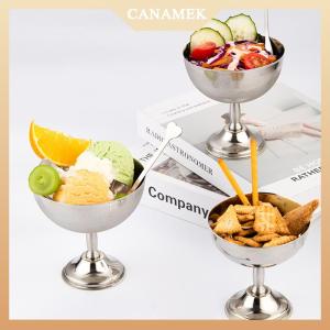 [CANAMEK] 304 Stainless Steel Dessert Cup Pudding Milk Jelly Ice Cream Cup Bowl Salad Bowl Dessert Fruit Plate Snack Dish