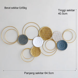 Nordic Cahaya Mewah Gaya Besi Tempa Hiasan Dinding Ruang Tamu Kamar Dinding Dinding Liontin Besar