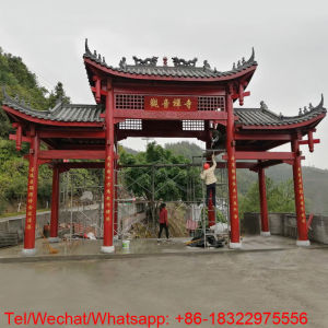 Chinese traditional wood frame gatehouse wooden gate towerlandscape ancient archway gate Chinese wooden pergolamemorial archwayChinese architecturetimber frame pavilionwooden gazebo with Chinese roof tile