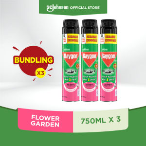 Baygon Aerosol Flower Garden 750ml x3