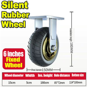 3-8inches Universal Soft Rubber/ TPR Furniture Casters One-Way Quiet Heavy Duty Caster Brake Wheels