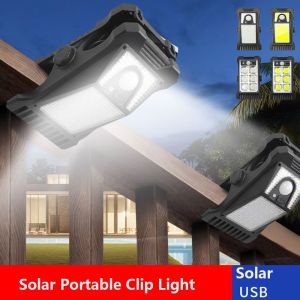 GK1AO Waterproof Solar Clip Light Body Sensor 3 Modes Solar Garden Lamp Multifunctional Easy To Install LED Wall Light Courtyard