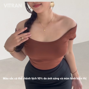 VITRAN BOUTIQUE Áo Trễ Vai Tay Con Nữ Thun Borip Chất Liệu Mềm Mại Basic Cơ Bản Đơn Giản Minimal Co Giãn Freesize Chất Liệu Cao Cấp Mềm Mại Đơn Giãn Tối Giãn Màu Sắc Đa Dạng (A17)