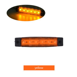 HLINKEY 2Pcs 12V/24V 6 LEDs Super Bright Car Side Marker Lights Truck Trailer Universal Warning Lamps
