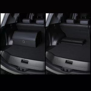 Car trunk storage box high-grade leather material foldable car storage box car interior supplies