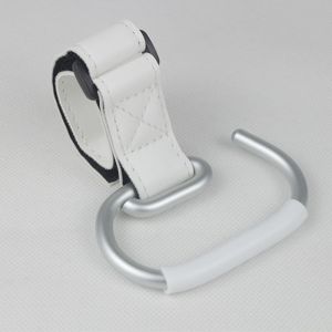 NOBLELYN PU Baby Stroller Hooks Aluminum Alloy Hook Solid Color Cart Organizer Portable Pram Hanging Hook