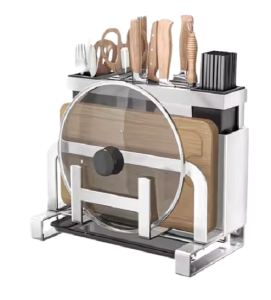 Bộ Kệ đựng Dao Thớt Đũa Muỗng H - Kochen Thép không gỉ SUS304 hàng cao cấp (tặng 4 móc treo) (Storage Rack)
