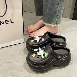 WomenS New Thick-Soled Clog Sandals Height-Increasing Non-Slip Fashionable Beach Slippers For Outdoor Wear In Summer