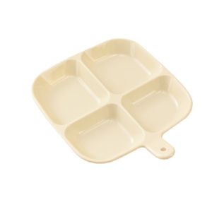 4 Grid Divided Plates Multi-purpose Side Dish Storage Plate With Handle Anti-Scalding Dinner Plate