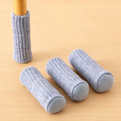 4Pcs Chair Leg Protector Knitted Table Leg Cover Anti-Slip Furniture Foot Pad Socks Anti Noise Floor Protection