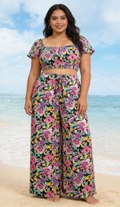 588 Square pants Summer Beach Petunias Flower