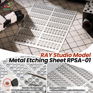 RAY Studio Model Metal Etching Sheet RPSA-01 Extreme Precision 0.15mm Thickness Fine 3D Structure for Gundam Mecha Model DIY Detail Upgrade Accessories