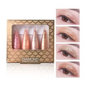 4Pcs/Set Mermaid Shape Liquid Eyeliner Glitter Eye Liner Lasting Eye Makeup 1.5gx4
