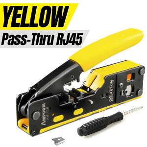 AMPCOM RJ45 RJ11: Konektor Modular Ethernet CAT7/6A/6/5 dengan Pembuka dan Pisau Cadangan untuk Melewati Segala Penghalang