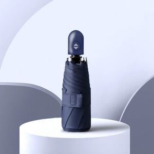 Automatic Umbrella 5 Folds Mini Pocket Capsule UV Protection Sun Small Black Travel Umbrella 6Ribs