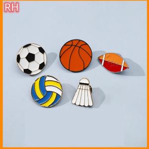 🔥🔥🔥ranghe Hợp Thời Trang Thể Thao Trâm Cài Pins Người Đàn Ông Bóng Rổ Cầu Lông Bóng Bàn Bóng Chuyền Bóng Bầu Dục Men Huy Hiệu Kim Loại Khóa Phụ Nữ Denim Đồ Trang Sức