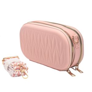 KINTHAZER แบบพกพา กระเป๋าแต่งหน้าสำหรับเดินทาง ทันสมัย หนัง PU กระเป๋าสะพายข้างทรงสี่เหลี่ยม วินเทจ พร้อมสายรัด กล่องเก็บเครื่องสำอาง ชุดลำลอง