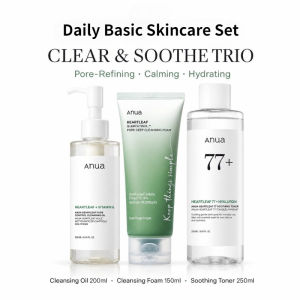 new Korean Heartleaf Deep Cleansing Foam77 Acne Soothing Toner and Facial Moisturizing Oil Control Makeup Remover Oil Products Set hot
