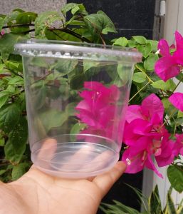 HOT Set 50 Thố nhựa đựng trà sữa nước ép ly nhựa lùn(700ml) nắp bằng nắp cầu - Quán nào cũng cần