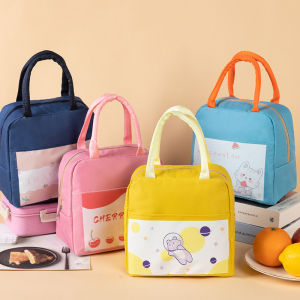 Lunch Bag Waterproof Insulated Canvas Cooler Thermal Food Picnic HandBag Box Tote Women Girl Kids Portable Lunch Bag Cute Bento Pouch Tote Bags for Work School Travel Snack Storage Bag