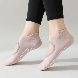 Women High Quality Pilates Socks Anti-Slip Breathable Backless Yoga Socks Ankle Ladies Ballet Dance Sports Socks for Fitness Gym