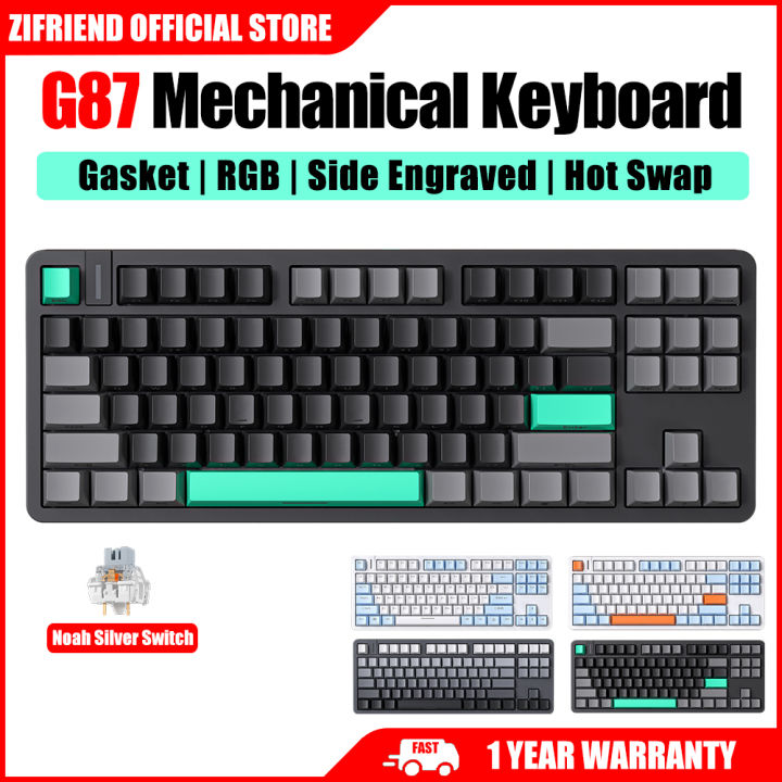 ZIFRIEND G87 87 Keys Gasket Mechanical Keyboard Wired 80% Layout PBT ...