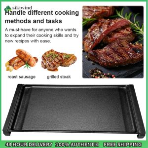 Sikiwind 19.3 X 9.1inches Iron Flat Griddle Rectangular Pancake Griddle with Flat Surface Top Griddle for Open Flame and Induction Cooktop