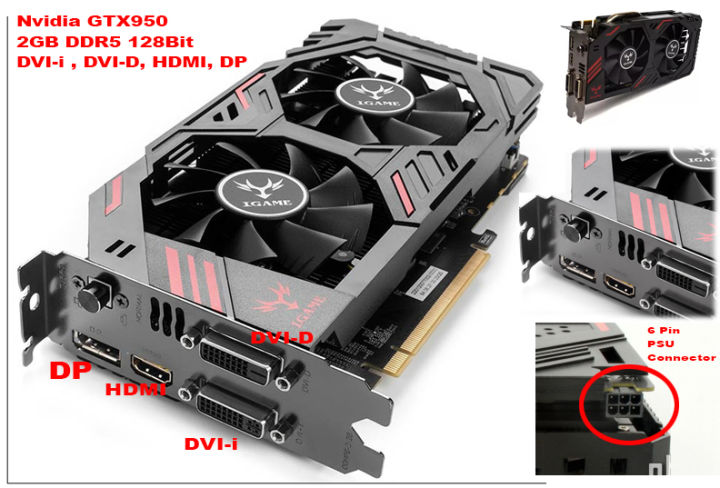 Colorful IGame GTX 950 Flame Warrior X Nvidia GeForce GTX950 2GB