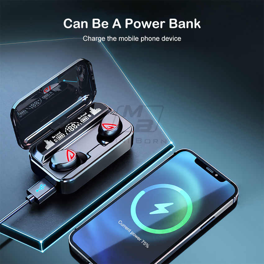 Mini Born Wireless Earbuds Bluetooth Earphones Bluetooth 5.2 Headphones HD Call HIFI Sound Bass Mini In-ear earbuds 2000mAh Charging Stereo Sports Wa_voghion.com