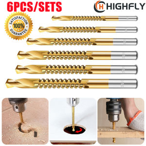 6Pcs Cobalt Drill Bits Set Spiral Metric Composite Tap Drill Bit Tap Twist Drill Bit Wood Drill For Cutting Drilling Slotting