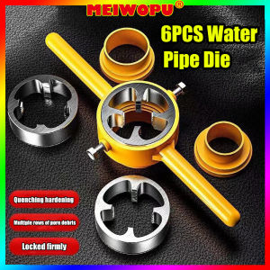 6PCS Water Pipe Screw Die 1/2" 3/4" 1" Plastic Pipes PPR Household Repair Threading Manual Tool Kit
