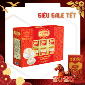 (Hộp quà Tết) Yến sào winsNest 20% tổ yến chưng sẵn đường phèn (6 lọ/hộp)