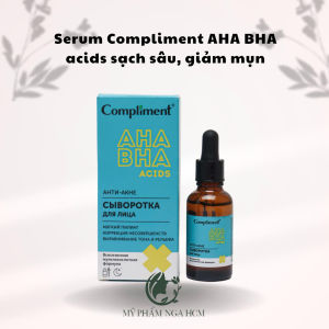 Serum Compliment AHA BHA acids sạch sâu giảm mụn se khít chân lông 27ml (xanh)