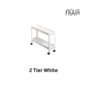 [SG] Imp House Nova Minimalist Slim Shelf with wheels for Bathroom/kitchen/living room White/Beige 2/3/4 Tier