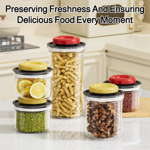Vacuum Sealed Airtight Container Moisture Proof Press Lock Jar Grain Dry Food Storage Rice Beans Pasta Kitchen Pantry Organizer