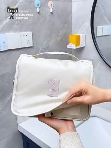 Large Capacity Portable Hanging Toiletry Bag Waterproof Travel Cosmetic Organizer Durable Makeup Pouch for Women Men with Hook for Bathroom Hotel Gym Wet Dry Separation Space Saver