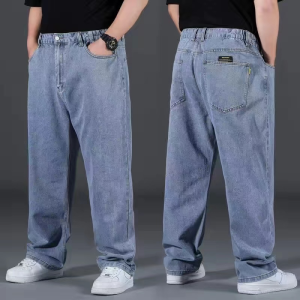 【Plus Size】50-135KG Men Oversize Pants Loose Jeans  Denim Trousers