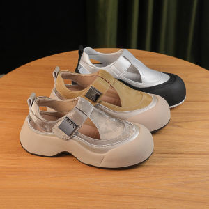 Leather Sandals Womens Flat Soles 5cm Are Worn Outside and Are Versatile and Breathable