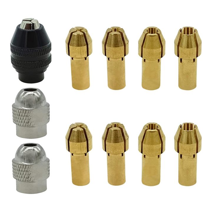Drill Chuck Collet Set For Dremel, Include Brass Collet Set & 1/32" To